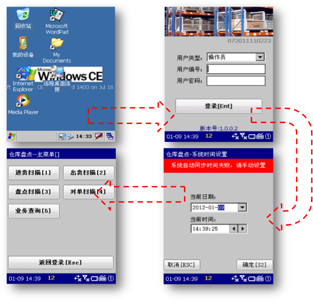 智能倉儲系統手持機操作界面